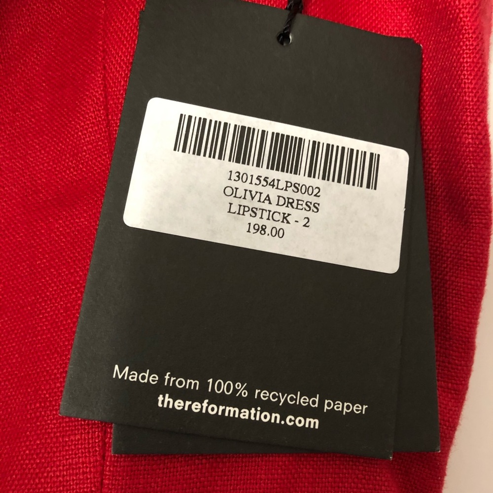 Reformation Olivia Linen Red Lipstick Dress 2 - Picture 15 of 16
